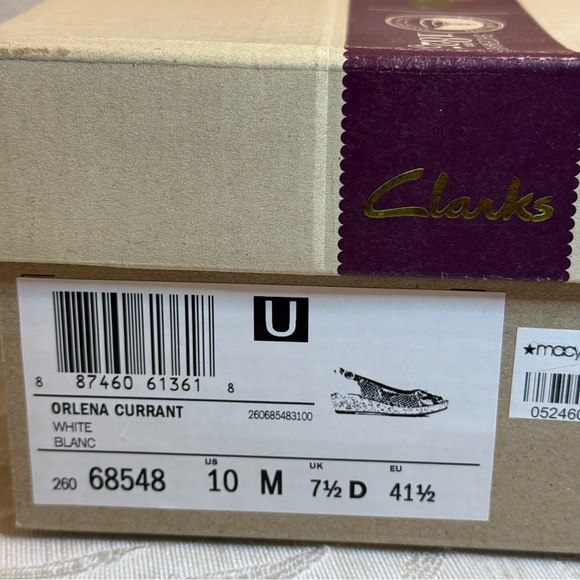 Clarks Artisan Orlena Currant White Cork Sandal Slingback Size 10 NIB‎
